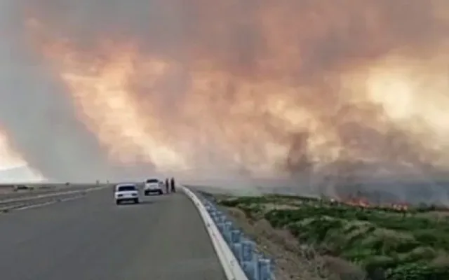 Ağdamda açıq ərazidə YANĞIN
