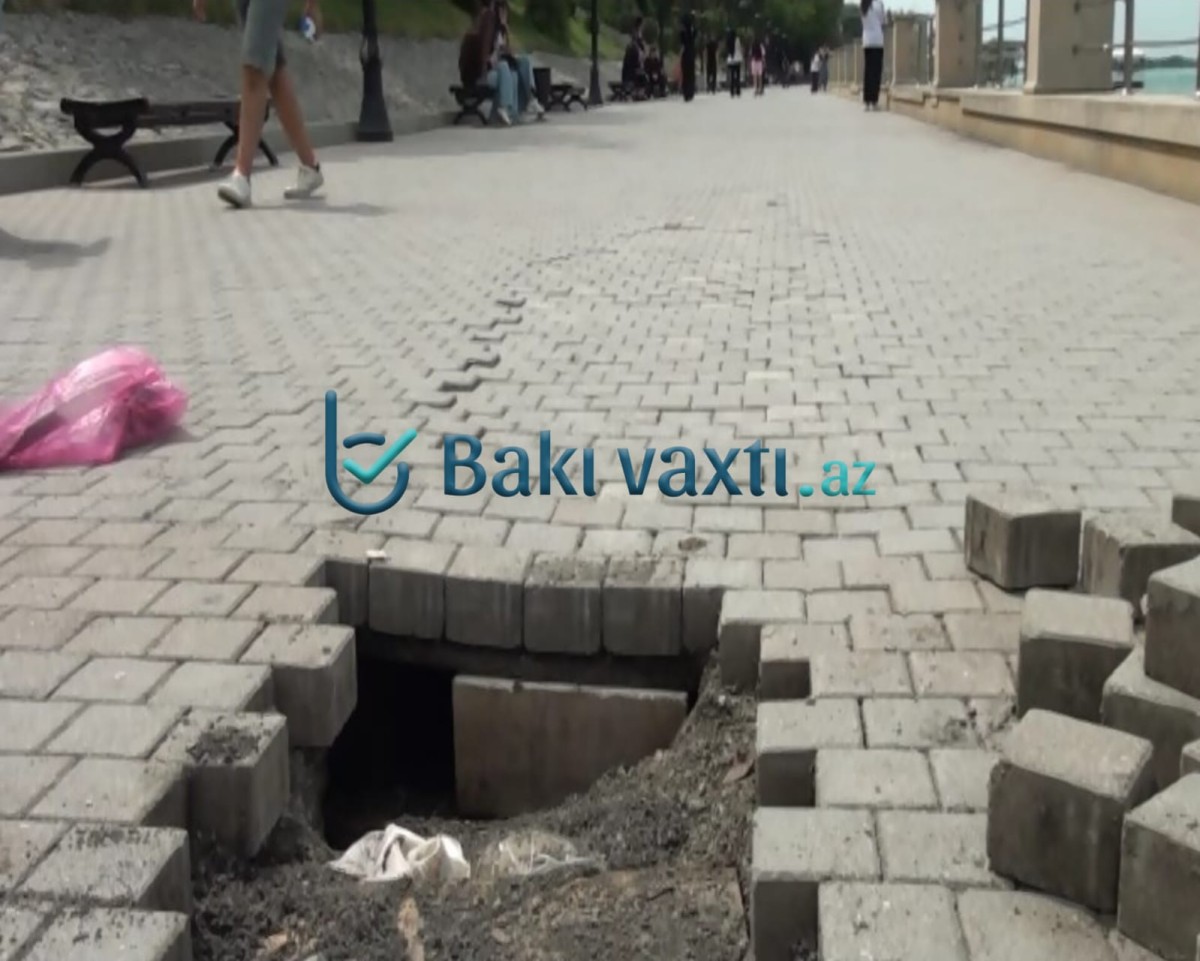 Mingəçevirdə “Sahil parkı”nda ÇÖKMƏ - FOTOLAR