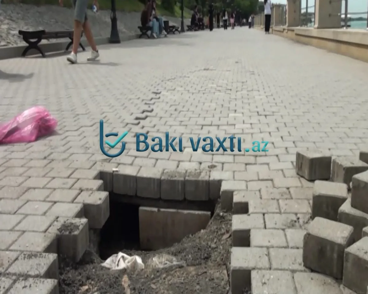 Mingəçevirdə “Sahil parkı”nda ÇÖKMƏ - FOTOLAR