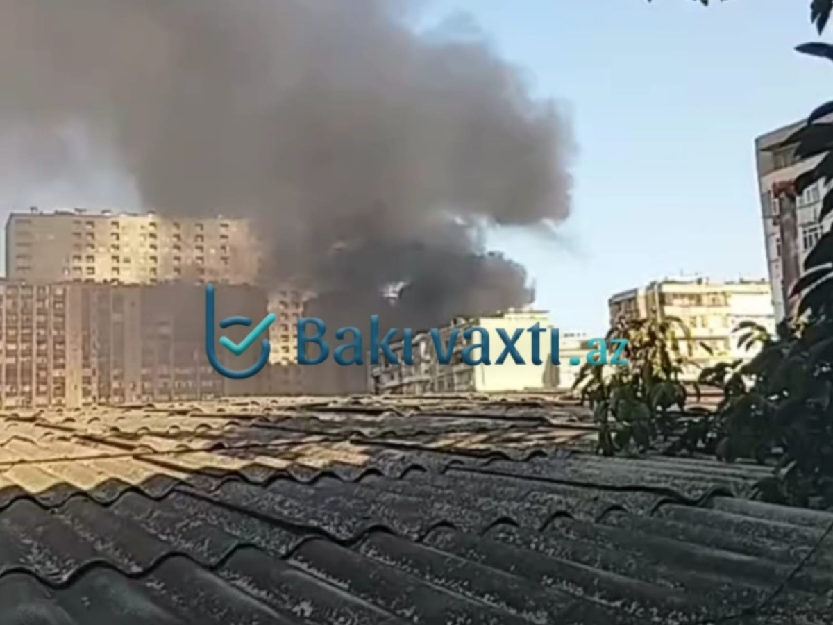 Yasamalda məişət tullantıları yanıb - FOTO+VİDEO