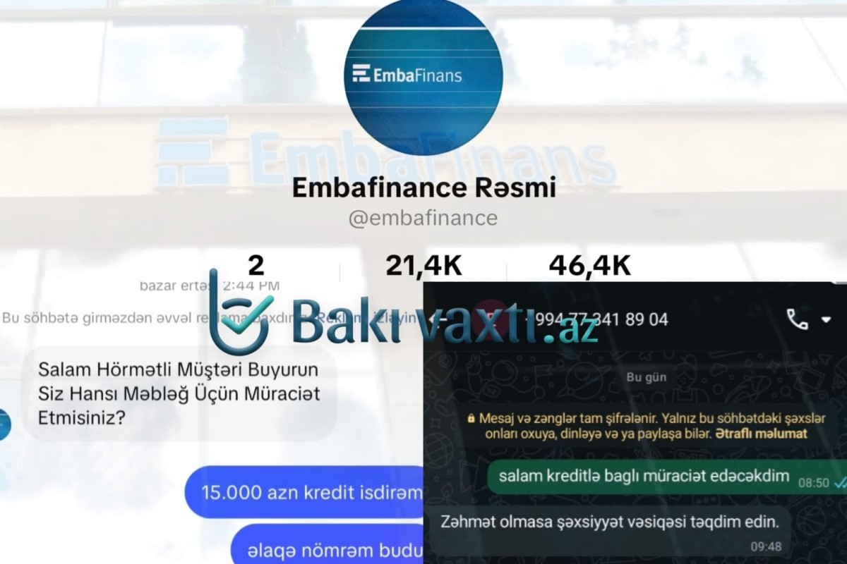 Bakıda 1650 manatlıq DƏLƏDUZLUQ: “EmbaFinans”ın adından vətəndaşı aldatdılar - ŞİKAYƏT