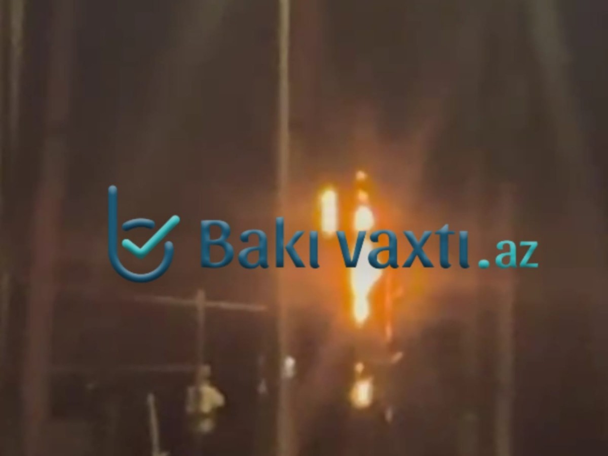 Elektrik xəttində qısaqapanma PARTLAYIŞA SƏBƏB OLDU - VİDEO