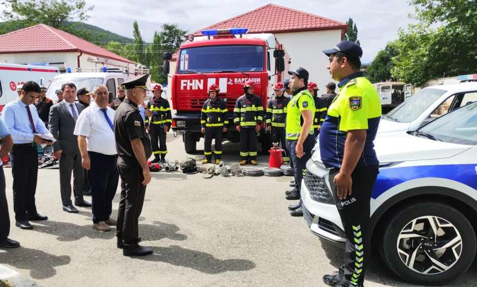 FHN-in Sumqayıt Regional Mərkəzi nümunəvi mülki müdafiə məşqi keçirdi - FOTO