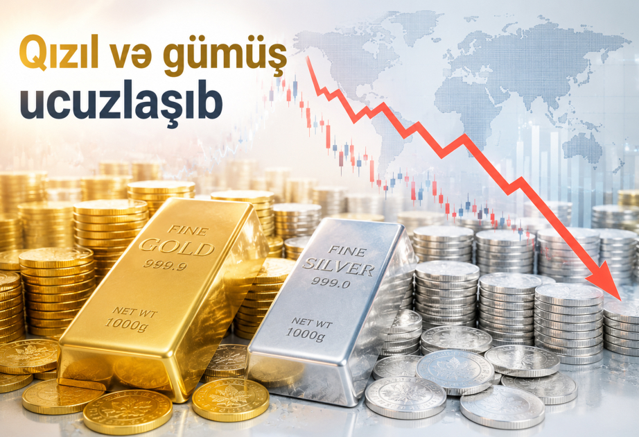 Qızıl və gümüşün qiyməti azalıb