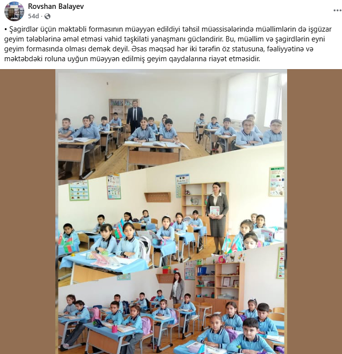 Müəllimlər geyim qaydaları ilə bağlı qərarı dəstəkləyirlər - FOTOLAR